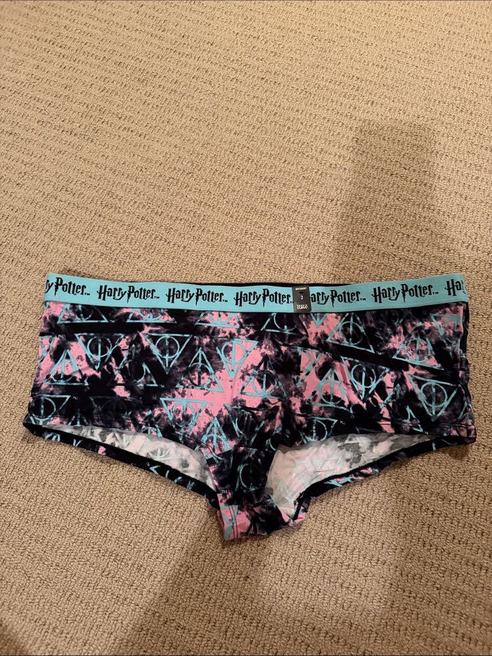 Torrid Harry Potter Logo Boyshorts - Black, Pink & Teal